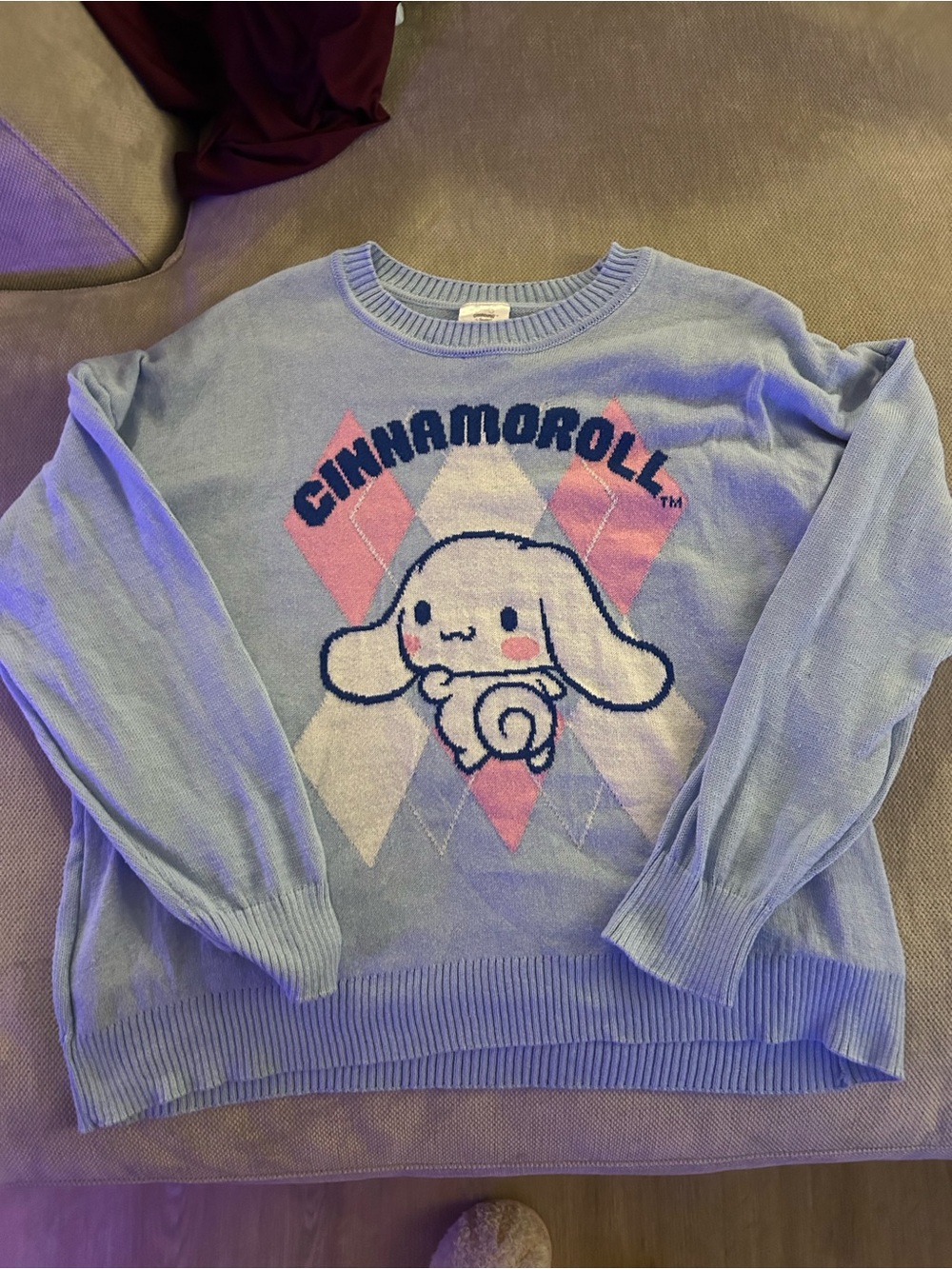 Cinnamoroll Graphic Blue Crewneck Sweater